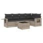 Preview: 6-tlg. Garten-Sofagarnitur mit Kissen Hellgrau Poly Rattan