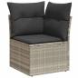 Preview: 6-tlg. Garten-Sofagarnitur mit Kissen Hellgrau Poly Rattan