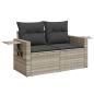 Preview: 6-tlg. Garten-Sofagarnitur mit Kissen Hellgrau Poly Rattan