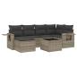 Preview: 7-tlg. Garten-Sofagarnitur mit Kissen Hellgrau Poly Rattan