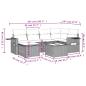 Preview: 7-tlg. Garten-Sofagarnitur mit Kissen Hellgrau Poly Rattan