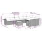 Preview: 10-tlg. Garten-Sofagarnitur mit Kissen Hellgrau Poly Rattan
