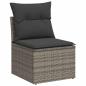 Preview: 11-tlg. Garten-Sofagarnitur mit Kissen Hellgrau Poly Rattan