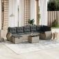Preview: ARDEBO.de - 8-tlg. Garten-Sofagarnitur mit Kissen Hellgrau Poly Rattan