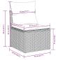 Preview: 9-tlg. Garten-Sofagarnitur mit Kissen Hellgrau Poly Rattan
