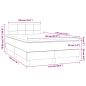 Preview: Boxspringbett mit Matratze & LED Creme 120x190 cm Stoff