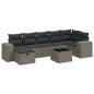 Preview: 8-tlg. Garten-Sofagarnitur mit Kissen Hellgrau Poly Rattan