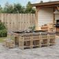 Preview: ARDEBO.de - 13-tlg. Garten-Essgruppe mit Kissen Beigemischung Poly Rattan
