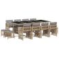 Preview: 13-tlg. Garten-Essgruppe mit Kissen Beigemischung Poly Rattan