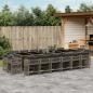 Preview: ARDEBO.de - 17-tlg. Garten-Essgruppe mit Kissen Grau Poly Rattan