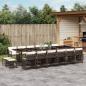 Preview: ARDEBO.de - 17-tlg. Garten-Essgruppe mit Kissen Braun Poly Rattan