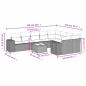 Preview: 10-tlg. Garten-Sofagarnitur mit Kissen Hellgrau Poly Rattan