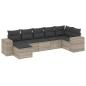 Preview: 7-tlg. Garten-Sofagarnitur mit Kissen Hellgrau Poly Rattan