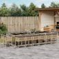 Preview: ARDEBO.de - 17-tlg. Garten-Essgruppe mit Kissen Beigemischung Poly Rattan