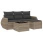 Preview: 5-tlg. Garten-Sofagarnitur mit Kissen Hellgrau Poly Rattan