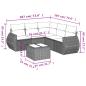 Preview: 6-tlg. Garten-Sofagarnitur mit Kissen Hellgrau Poly Rattan