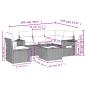 Preview: 6-tlg. Garten-Sofagarnitur mit Kissen Hellgrau Poly Rattan