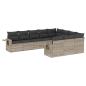 Preview: 10-tlg. Garten-Sofagarnitur mit Kissen Hellgrau Poly Rattan