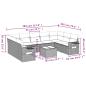 Preview: 10-tlg. Garten-Sofagarnitur mit Kissen Hellgrau Poly Rattan