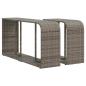 Preview: 11-tlg. Garten-Sofagarnitur mit Kissen Hellgrau Poly Rattan