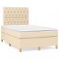 Preview: ARDEBO.de - Boxspringbett mit Matratze Creme 120x190 cm Stoff