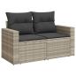 Preview: 10-tlg. Garten-Sofagarnitur mit Kissen Hellgrau Poly Rattan