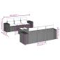 Preview: 7-tlg. Garten-Sofagarnitur mit Kissen Hellgrau Poly Rattan