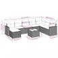 Preview: 9-tlg. Garten-Sofagarnitur mit Kissen Hellgrau Poly Rattan