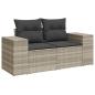 Preview: 10-tlg. Garten-Sofagarnitur mit Kissen Hellgrau Poly Rattan