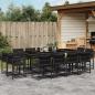 Preview: ARDEBO.de - 13-tlg. Garten-Essgruppe mit Kissen Schwarz Poly Rattan