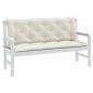 Preview: ARDEBO.de - Gartenbank-Auflagen 2 Stk. Melange Creme 150x50x7 cm Stoff