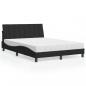 Preview: ARDEBO.de - Bett mit Matratze Schwarz 140x200 cm Samt