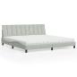 Preview: ARDEBO.de - Bett mit Matratze Hellgrau 200x200 cm Samt