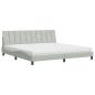 Preview: Bett mit Matratze Hellgrau 200x200 cm Samt