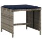 Preview: Gartenhocker mit Kissen 4 Stk. Grau 40x40x35 cm Poly Rattan