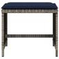 Preview: Gartenhocker mit Kissen 4 Stk. Grau 40x40x35 cm Poly Rattan