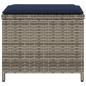 Preview: Gartenhocker mit Kissen 4 Stk. Grau 40x40x35 cm Poly Rattan