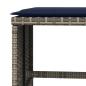 Preview: Gartenhocker mit Kissen 4 Stk. Grau 40x40x35 cm Poly Rattan