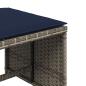 Preview: Gartenhocker mit Kissen 4 Stk. Grau 40x40x35 cm Poly Rattan