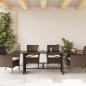 Preview: Gartentisch mit Glasplatte Braun 190x80x75 cm Poly Rattan