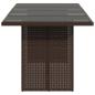 Preview: Gartentisch mit Glasplatte Braun 190x80x75 cm Poly Rattan