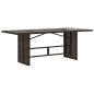 Preview: Gartentisch mit Glasplatte Braun 190x80x75 cm Poly Rattan