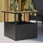 Preview: ARDEBO.de - Gartentisch mit Schirmloch Schwarz 55x55x46,5 cm Poly Rattan