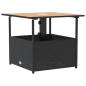 Preview: Gartentisch mit Schirmloch Schwarz 55x55x46,5 cm Poly Rattan