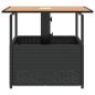 Preview: Gartentisch mit Schirmloch Schwarz 55x55x46,5 cm Poly Rattan