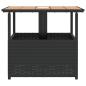 Preview: Gartentisch mit Schirmloch Schwarz 55x55x46,5 cm Poly Rattan