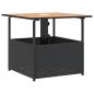 Preview: Gartentisch mit Schirmloch Schwarz 55x55x46,5 cm Poly Rattan