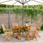 Preview: ARDEBO.de - 5-tlg. Garten-Essgruppe Stoff und Massivholz Taupe