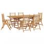 Preview: 7-tlg. Garten-Essgruppe Polypropylen und Massivholz Beige