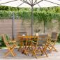 Preview: ARDEBO.de - 5-tlg. Garten-Essgruppe Polypropylen und Massivholz Grau